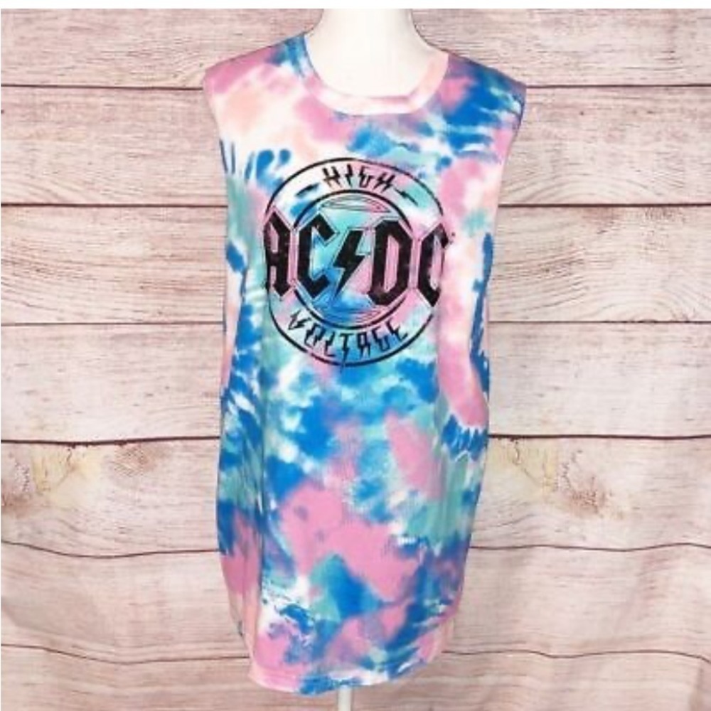 Ac dc tie dye tshirt large new